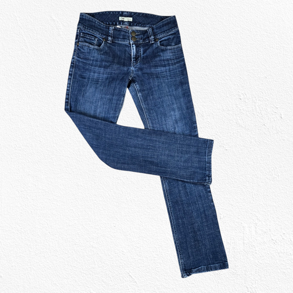 Y2K Vintage CAbi Dark Wash Low Rise Straight Leg Lou Lou Style 201 Jeans Size 4 - Picture 1 of 8